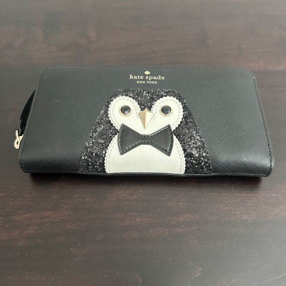 Kate Spade Clifton Lane Neda Black Penguin Wallet - Picture 2 of 9